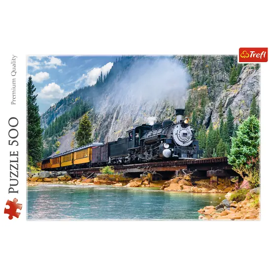 500 Piece Jigsaw Puzzle, Mountain Train, Locomotive Puzzle, Adult Puzzles, Trefl 37379 {3}