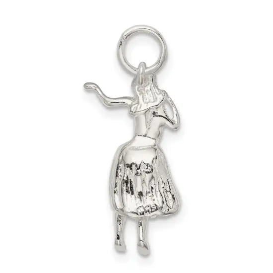 Sterling Silver Hula Dancer Charm Pendant Hawaii {3}