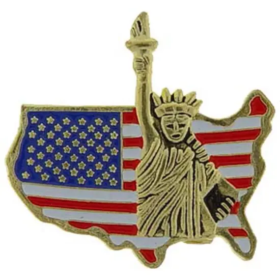USA Map Flag Pin 1" {1}