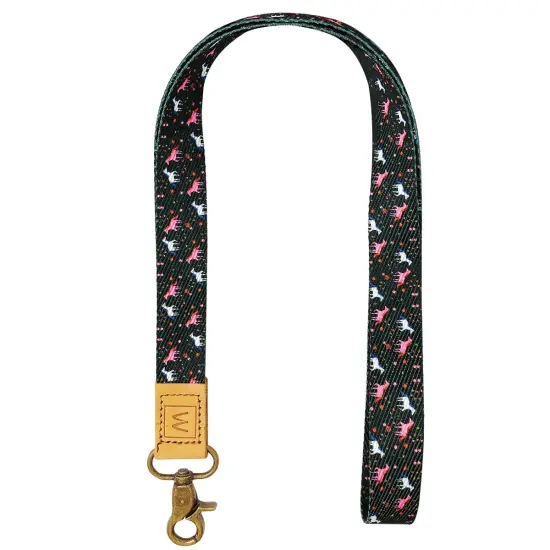 Wrapables Lanyard Keychain and ID Badge Holder Unicorns Black {1}
