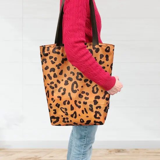 Wrapables Carryall Shopping Travel Tote Bag with Durable Ripstop Polyester - Foldable, Waterproof, and OEKO-TEX Certified Small, Savanna {3}