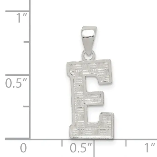 Sterling Silver Initial Letter E Charm Pendant Jewelry 25mm x 9mm {5}