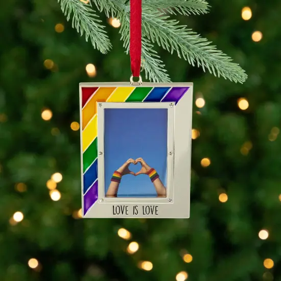 Northlight Picture Frame "Love is Love" Christmas Ornament - for 2.75" x 1.5" Photo - 3.5" Silver {3}