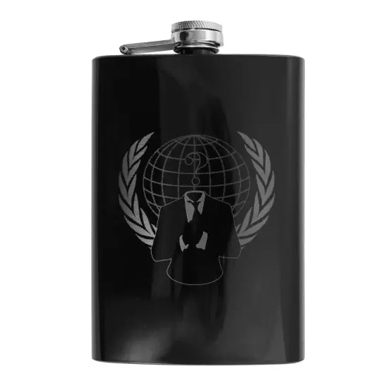 8oz BLACK Anonymous Flask {1}