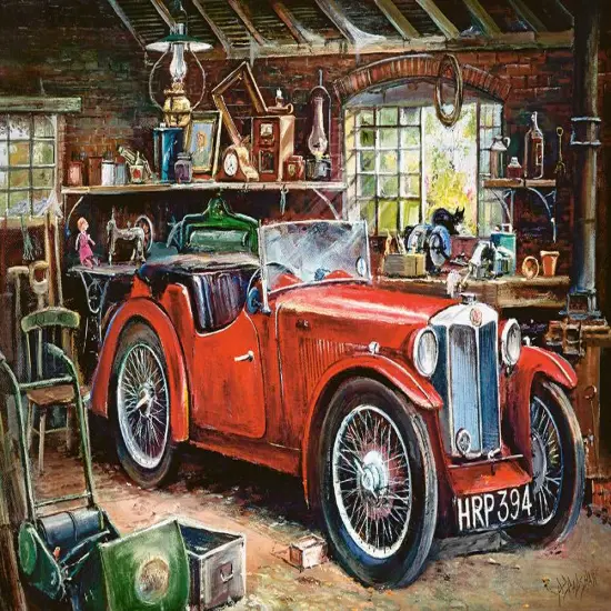 1000 Piece Jigsaw Puzzle, Vintage Garage, automobile, Classic car, Adult Puzzle, Castorland C-104574-2 {2}