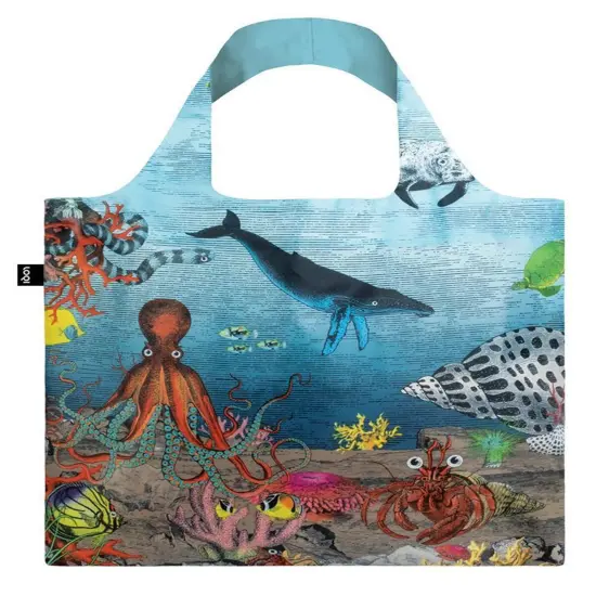 LOQI Artist Kristjana S Williams Interiors Reusable Shopping Bag, O/S, Barrier Reef {1}