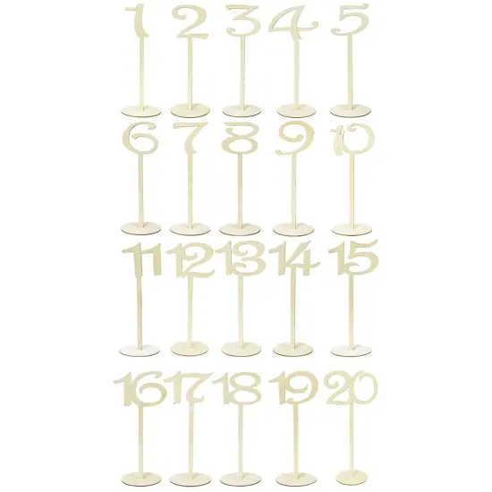 Wrapables Wooden Table Number Stands for Wedding, Parties, Holidays, Special Events Table Decor, Set of 20 {1}
