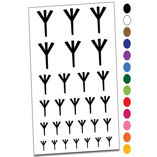 Norse Viking Dwarven Rune Letter X Temporary Tattoo Water Resistant Fake Body Art Set Collection Yellow {1}