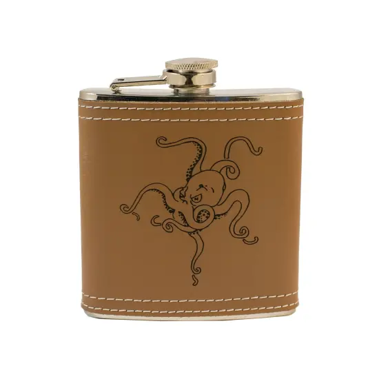 6oz Octopus Leather Flask {1}