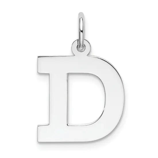 Sterling Silver Initial D Charm Jewerly 19mm x 13mm {1}