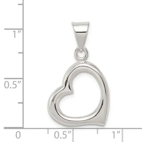 Sterling Silver Heart Pendant Charm Love Jewelry 13mm x 13mm {2}