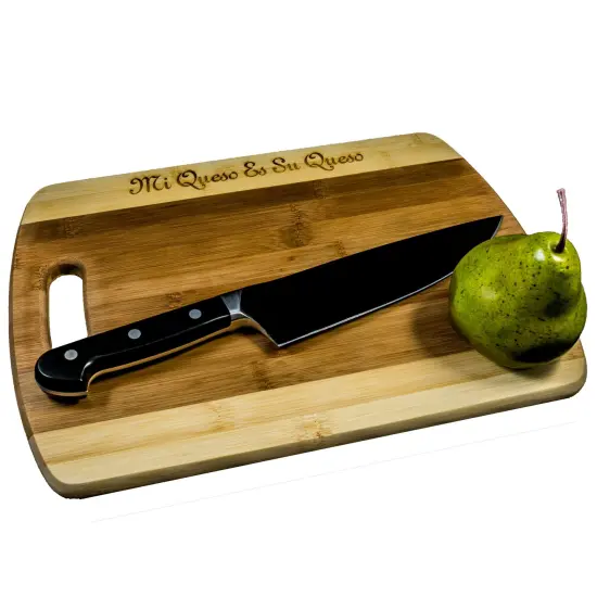 Mi Queso es su Queso Cutting Board 14''x9.5''x.5'' Bamboo CTCBTT14 {1}