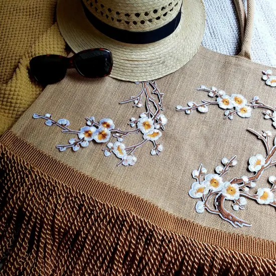 Pack of 5 Dakota Two Tone Gusset Jute Tote Bag Crafting Essential Green {5}