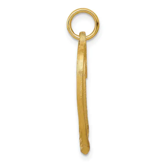 10K Yellow Gold Cross in Double Heart Charm Jewelry 30mm x 20mm {3}