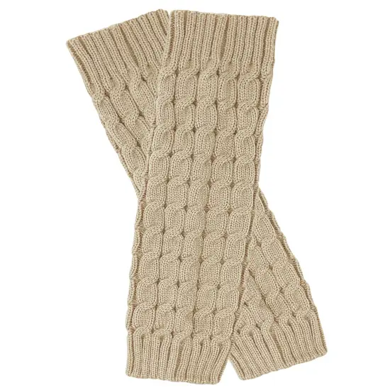 Wrapables Women's Cable Knit Leg Warmers Khaki {1}