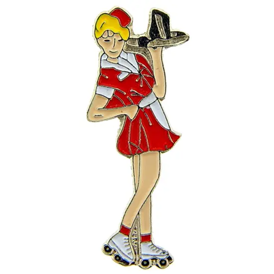 Car Hop Girl Pin 1" {1}