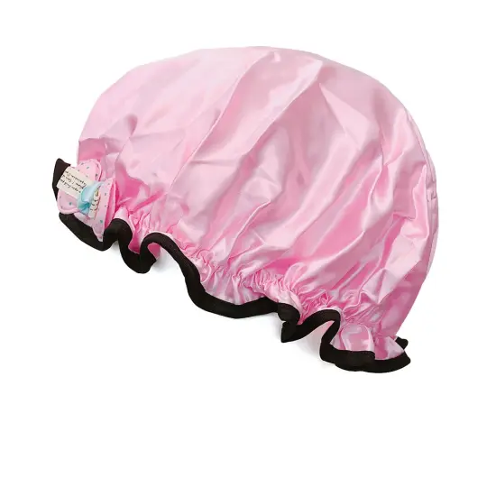 Wrapables Fun and Novelty Double Layer Waterproof Shower Caps for Kids (Set of 2) Precious Bow {4}