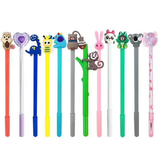 Wrapables Gel Pens School Office Supplies (12 pack) Comical Characters {1}