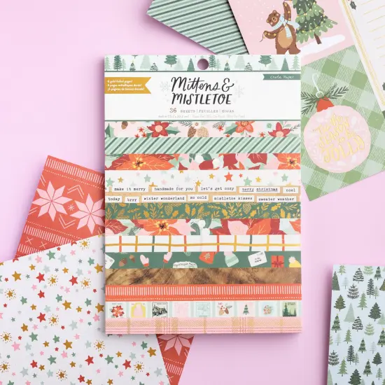 Crate Paper Single-Sided Paper Pad 6"X8" 36/Pkg-Mittens & Mistletoe {5}
