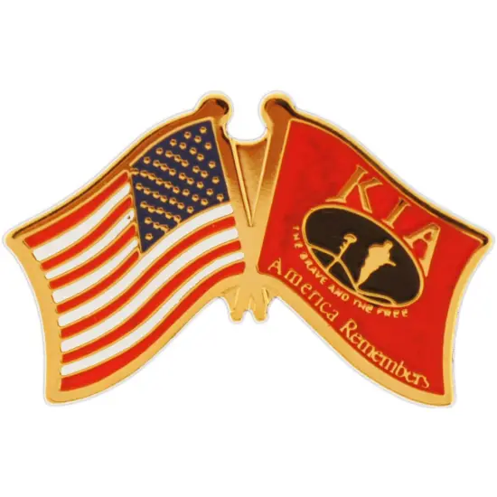 EagleEmblems P62589 Pin-Kia,Honor Flag/USA,RD (1.25'') {1}