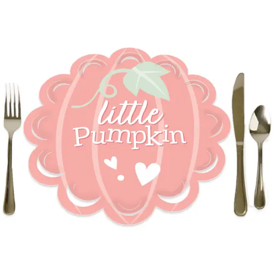 Big Dot of Happiness Girl Little Pumpkin - Fall Birthday Party or Baby Shower Round Table Decorations - Paper Chargers - Place Setting For 12 {1}