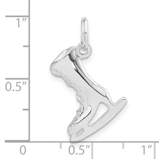 Sterling Silver Ice Skate Charm Pendant Skating Jewelry 20 X 16mm  {3}