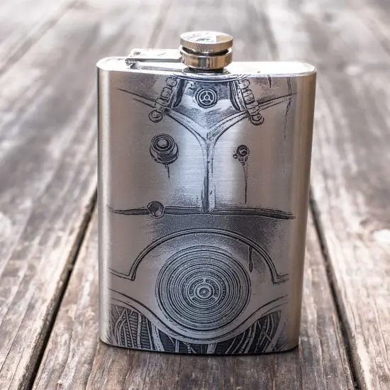8oz Human Cyborg Relations Stainless Steel Flask {1}
