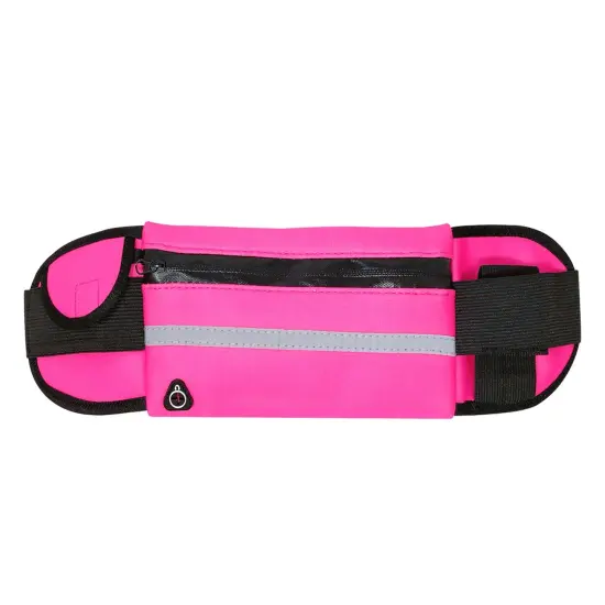 Wrapables Adjustable Neoprene Running Belt, Waterproof Fanny Pack, Workout Pouch for Running Jogging Hiking Pink {2}