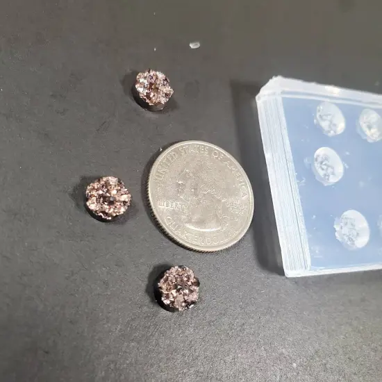 Circle 8mm Chunky Druzy Earring Silicone Mold(B4) {2}