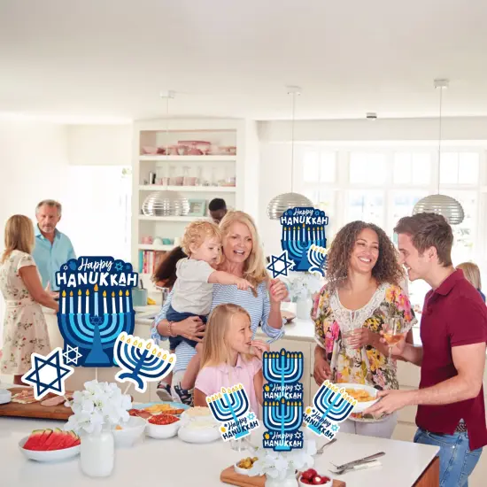 Big Dot of Happiness Hanukkah Menorah - Chanukah Holiday Party Centerpiece Sticks - Showstopper Table Toppers - 35 Pieces {6}