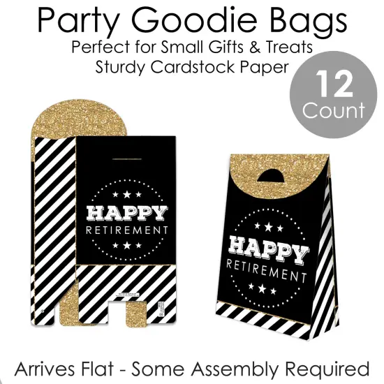 Big Dot of Happiness Happy Retirement - Retirement Gift Favor Bags - Party Goodie Boxes Set of 12 {7}