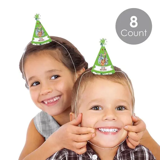 Big Dot of Happiness Jungle Party Animals - Mini Cone Safari Zoo Animal Birthday Party or Baby Shower Hats - Small Little Party Hats - Set of 8 {3}