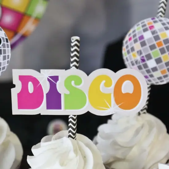 Big Dot of Happiness 70's Disco - Paper Straw Decor - 1970's Disco Fever Party Striped Decorative Straws - Set of 24 {7}