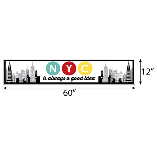 Big Dot of Happiness NYC Cityscape - New York City Party Decorations Party Banner {3}