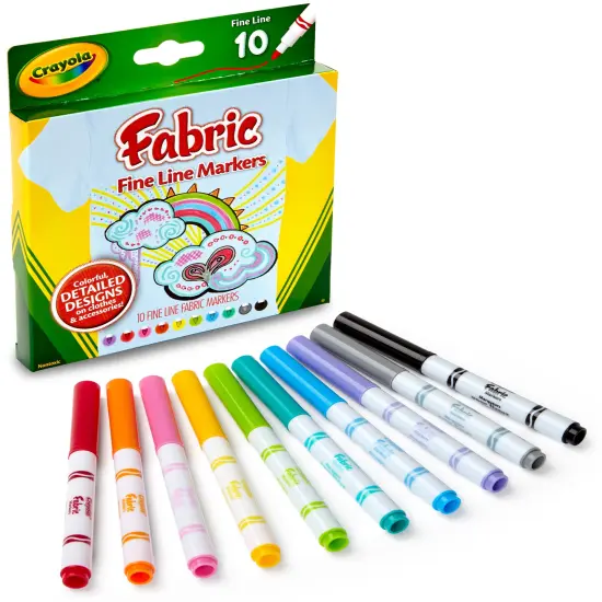 Crayola Fine Line Fabric Markers-10/Pkg {2}