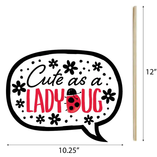 Big Dot of Happiness Happy Little Ladybug - Baby Shower or Birthday Party Photo Booth Props Kit - 20 Count {7}