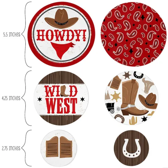 Big Dot of Happiness Western Hoedown - Wild West Cowboy Party Giant Circle Confetti - Party Decorations - Large Confetti 27 Count {3}