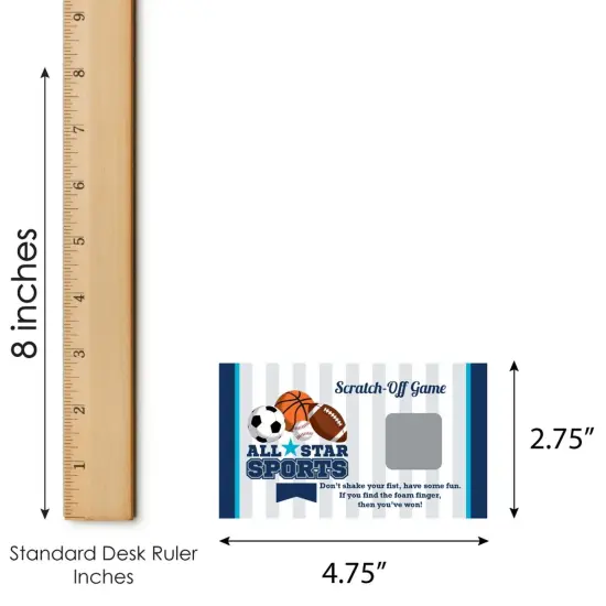 Big Dot of Happiness Go, Fight, Win - Sports - Baby Shower or Birthday Party Game Scratch Off Cards - 22 Count {7}