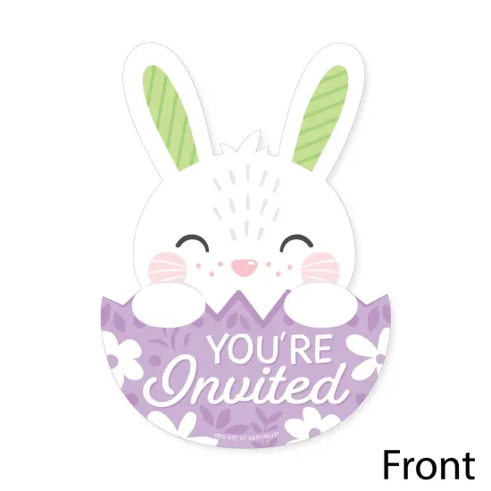 Big Dot of Happiness Spring Easter Bunny - Shaped Fill-In Invitations - Happy Easter Party Invitation Cards with Envelopes - Set of 12 {4}