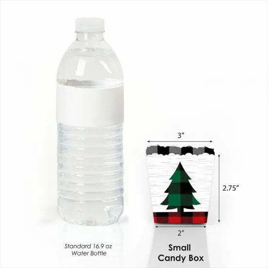 Big Dot of Happiness Holiday Plaid Trees - Party Mini Favor Boxes - Buffalo Plaid Christmas Party Treat Candy Boxes - Set of 12 {3}