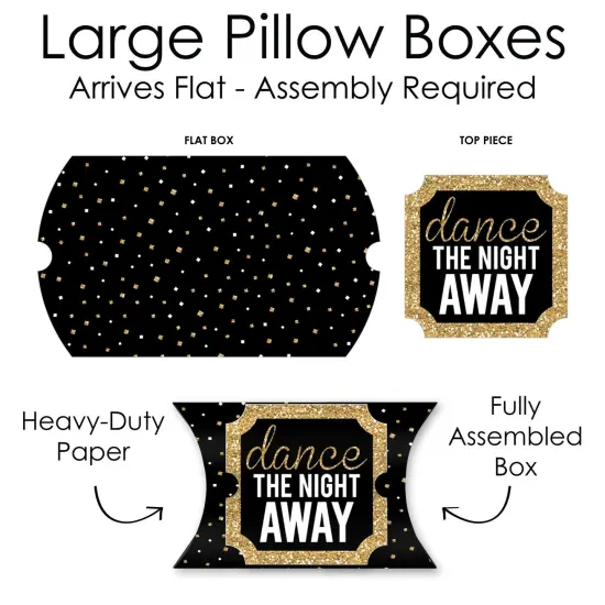 Big Dot of Happiness Prom - Favor Gift Boxes - Prom Night Party Large Pillow Boxes - Set of 12 {7}