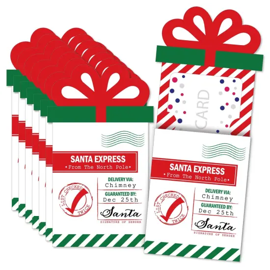 Big Dot of Happiness Santa's Special Delivery - From Santa Claus Christmas Money and Gift Card Sleeves - Nifty Gifty Card Holders - 8 Ct {1}