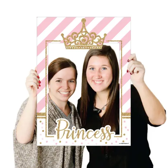 Big Dot of Happiness Little Princess Crown - Baby Shower or Birthday Party Selfie Photo Booth Picture Frame & Props - Printed on Sturdy Material {4}
