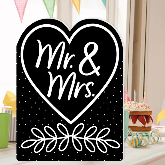 Big Dot of Happiness Mr. and Mrs. - Black and White Wedding Congratulations Giant Greeting Card - Big Shaped Jumborific Card {3}