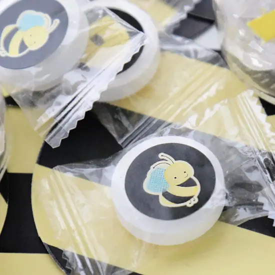 Big Dot of Happiness Honey Bee - Baby Shower or Birthday Party Round Candy Sticker Favors - Labels Fits Chocolate Candy (1 sheet of 108) {6}