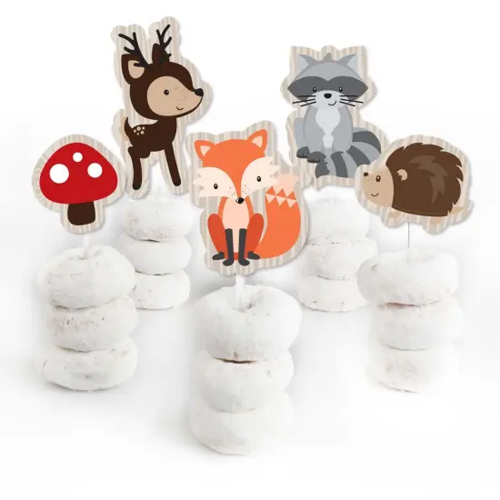 Big Dot of Happiness Woodland Creatures - Dessert Cupcake Toppers - Baby Shower or Birthday Party Clear Treat Picks - Set of 24 {3}