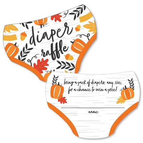 Big Dot of Happiness Fall Pumpkin - Diaper Shaped Raffle Ticket Inserts - Halloween or Thanksgiving Baby Shower Diaper Raffle Game - Set of 24 {1}
