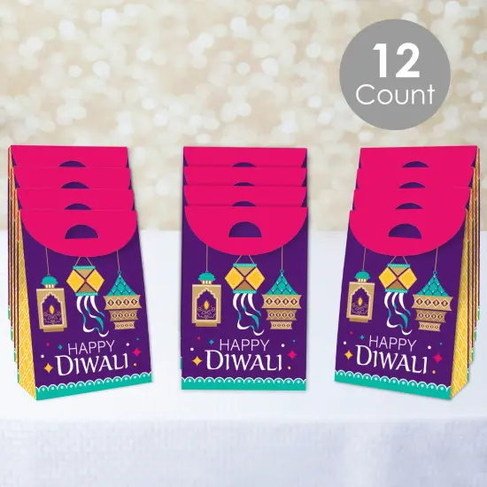 Big Dot of Happiness Happy Diwali - Festival of Lights Gift Favor Bags - Party Goodie Boxes - Set of 12 {3}