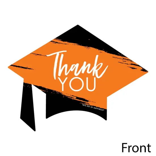 Big Dot of Happiness Orange Grad - Best is Yet to Come - Shaped Thank You Cards - Orange Grad Party Thank You Note Cards with Envelopes - Set of 12 {4}