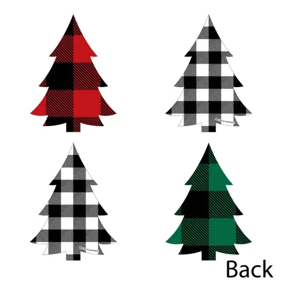 Big Dot of Happiness Holiday Plaid Trees - Decorations DIY Buffalo Plaid Christmas Party Essentials - Set of 20 {4}